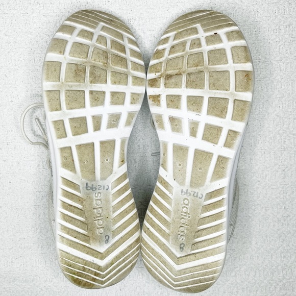 adidas Women's Cloudfoam Qt Racer Sneakers beige Cloud White Platinum 8 - Picture 7 of 10